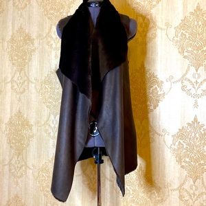 ISDA & Co Faux Fur Shearling Brown Vest S